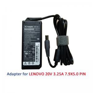 CARGADOR LENOVO  20V(3.25A) PIN NEGRO