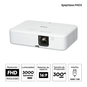 Proyector Portátil EpiqVision FH02 con Android TV, Smart, FHD 1080p de hasta 300", 3LCD