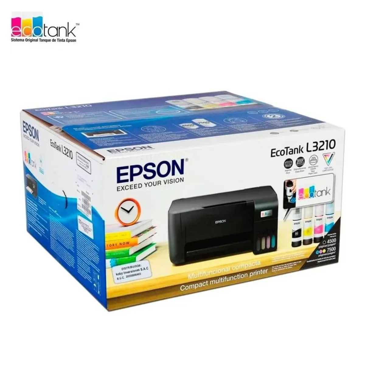 Multifuncional de tinta Epson EcoTank L3210, Imprime / Escanea / Copia / USB - Imagen 4